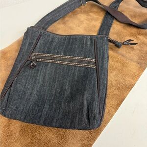 Thirty-One Denim Bag with Brown Accents